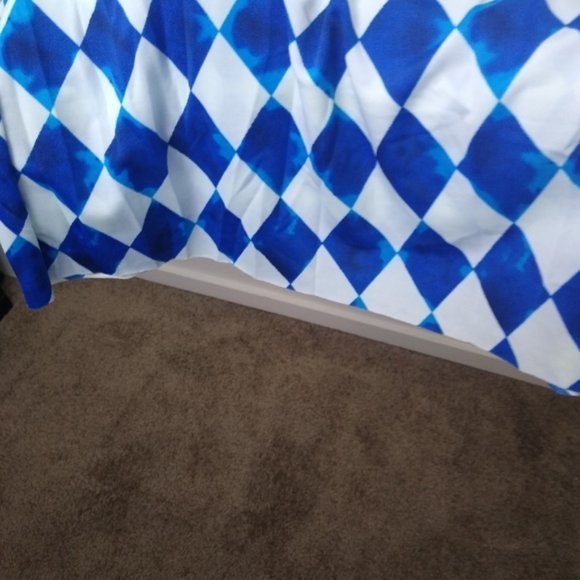 India Boutique Argyle Raw Edge Hem Fold Down Band OS BOHO Flare Leg Pant - Picture 13 of 13